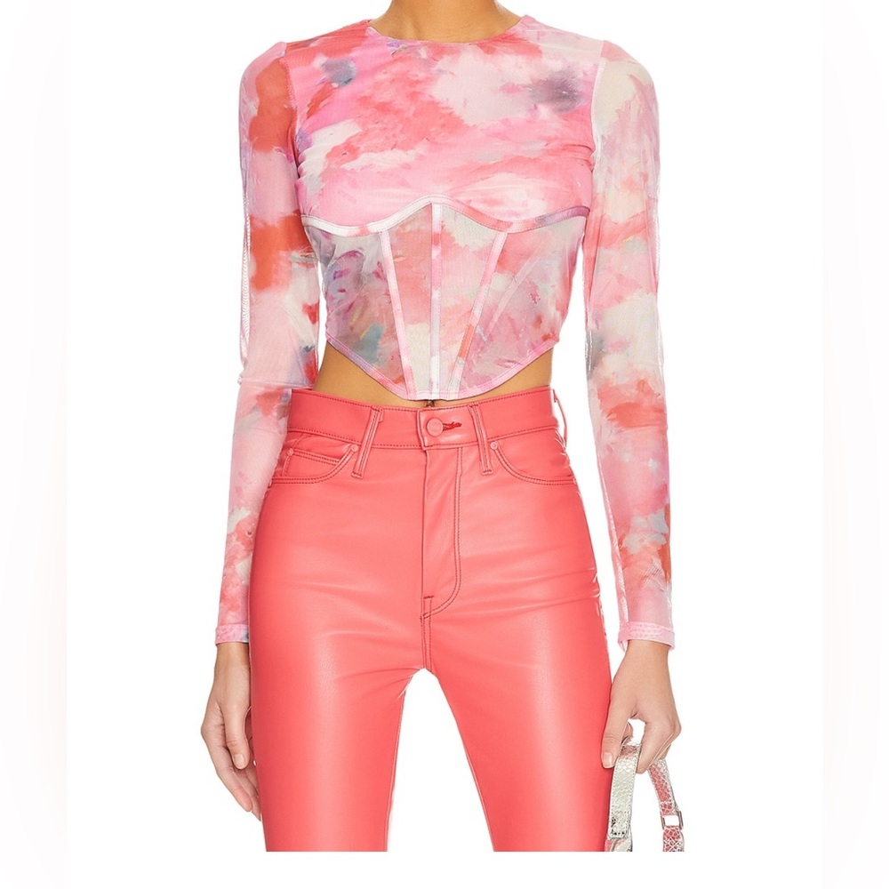 Bardot Lena Mesh Corset Top in Wildflower